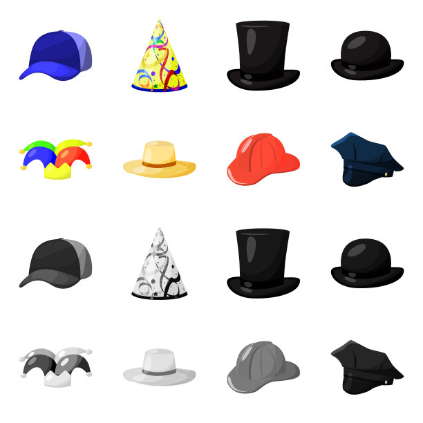 设计服装和帽子符号图片下载