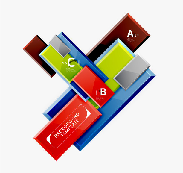 抽象的方形构成背景横幅图片下载