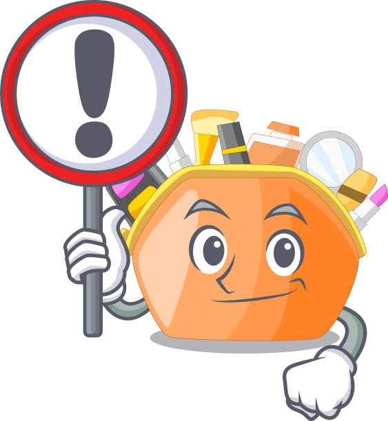 有标志的化妆袋在字符的形状图片下载