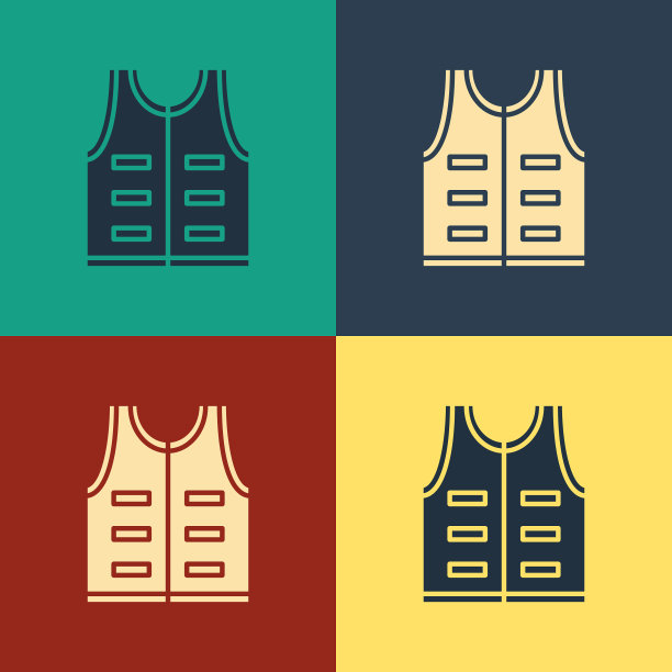 颜色狩猎夹克图标孤立的颜色图片下载