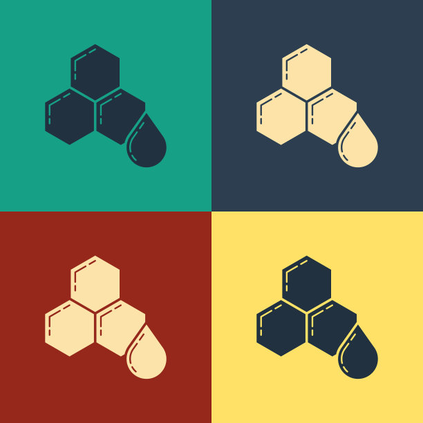 颜色蜂窝状图标孤立的颜色背景图片下载