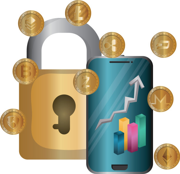 带有虚拟货币的智能手机图片下载