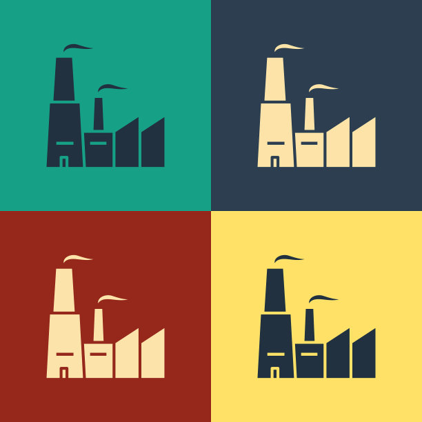 颜色工厂图标孤立的颜色背景图片下载