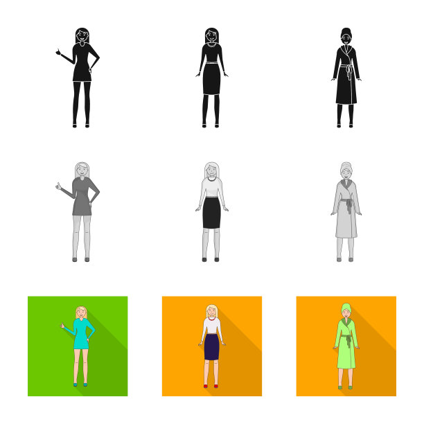 孤立的物体姿态和情绪符号图片下载