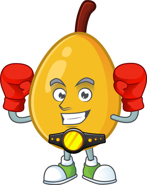 拳击果枇杷鲜吉祥物人物造型图片下载