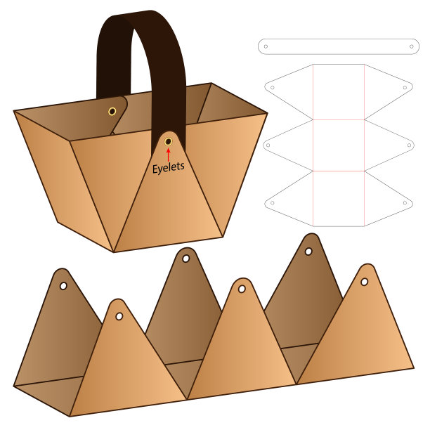 盒包装模切模板设计三维模型图片下载
