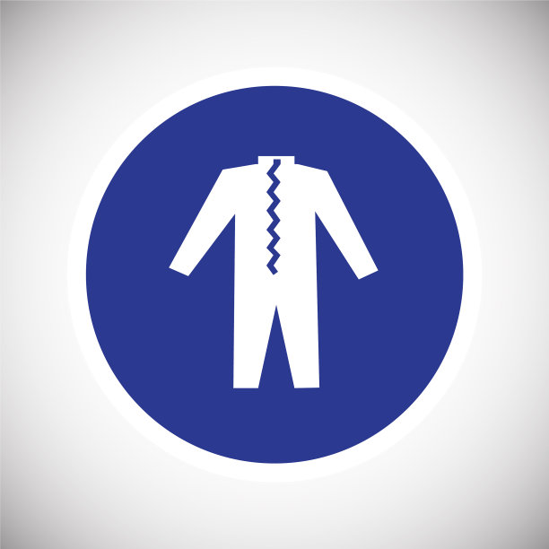 蓝色背景上的安全佩戴标志图片下载