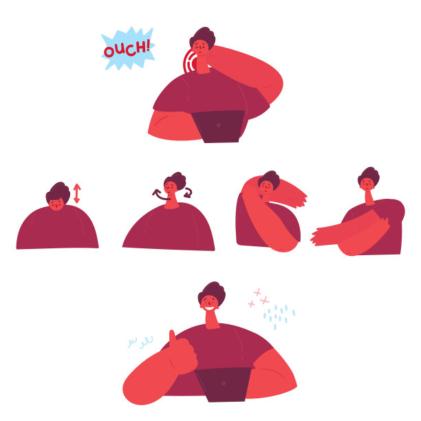 预防颈部和背部疼痛图片下载