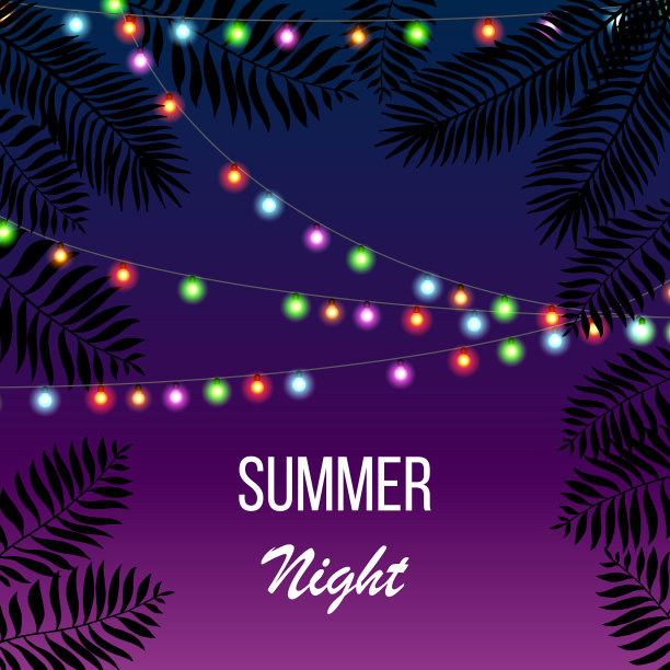 炎热的夏夜派对邀请传单模板图片下载