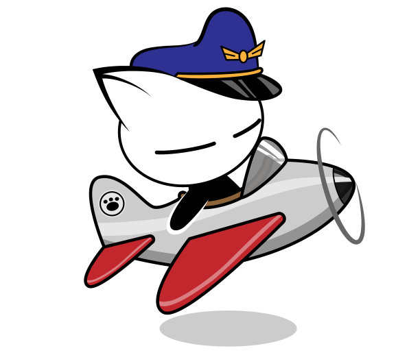 白色背景上的猫标志图片下载