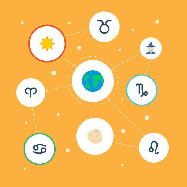 一套天文图标与平式符号图片下载