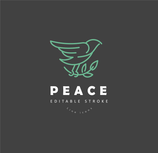 图标和标志和平和慈善编辑图片下载