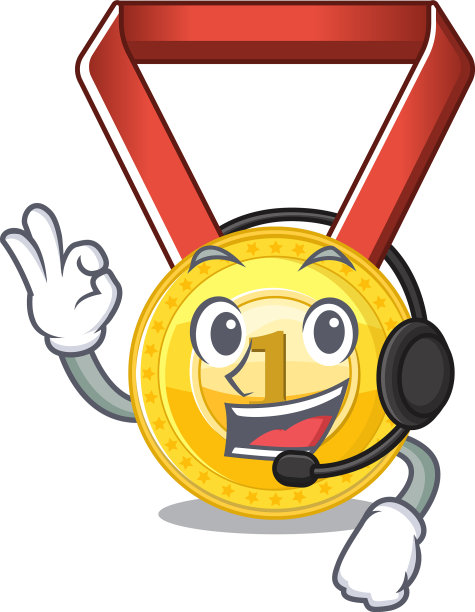 与耳机金牌挂在卡通墙上图片下载