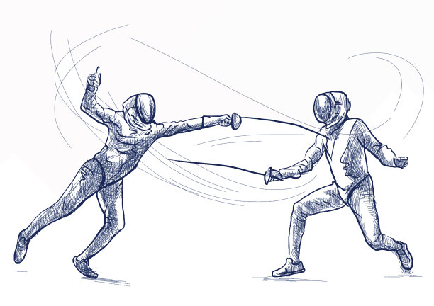 击剑-徒手画图片下载