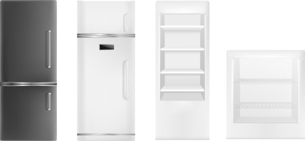 冰箱图标设置现实风格图片下载