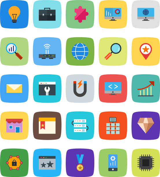 Seo优化和营销图标集图片下载