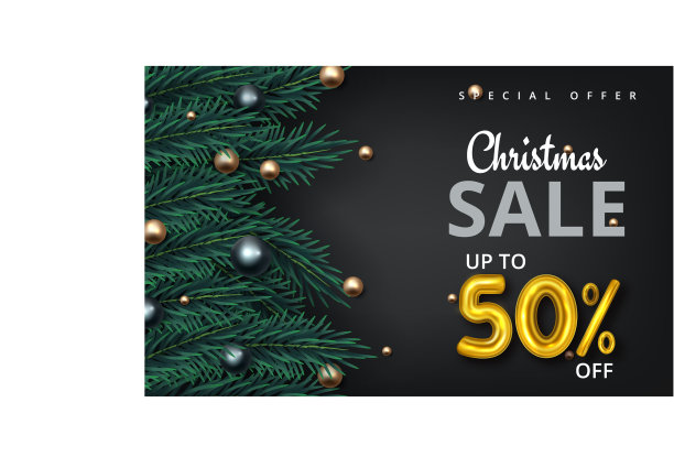 圣诞促销横幅和礼物图片下载