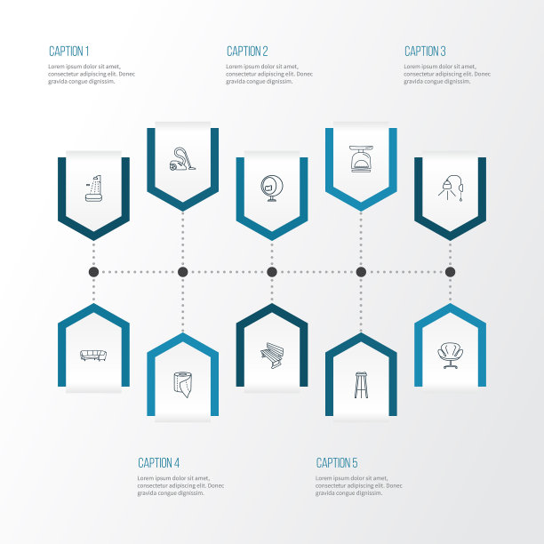 室内图标线条风格设置长凳墙图片下载