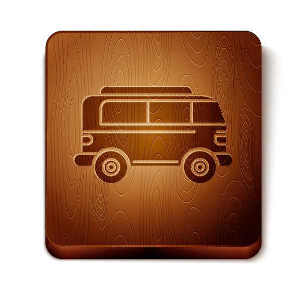 棕色复古小货车图标孤立在白色图片下载