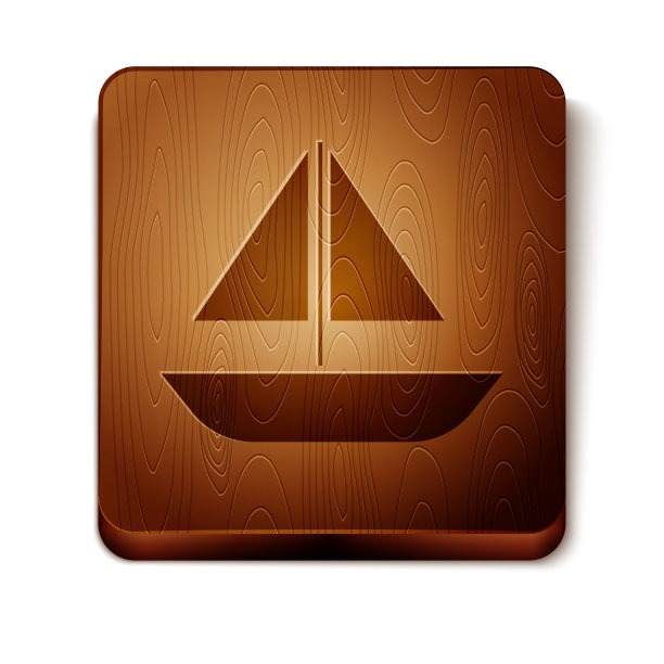 棕色游艇帆船或帆船图标孤立图片下载