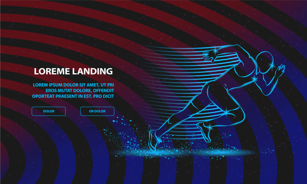 霓虹跑男运动背景为图片下载