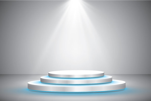 白色圆形裙台台座景图片下载