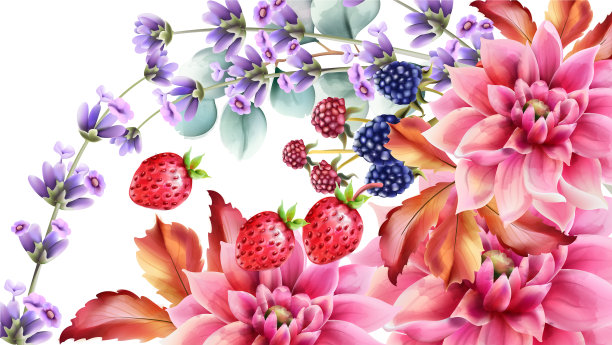 秋天的浆果和花束图片下载