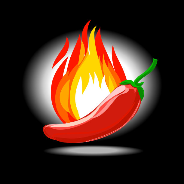 光洁的辣椒和火红的白光图片下载