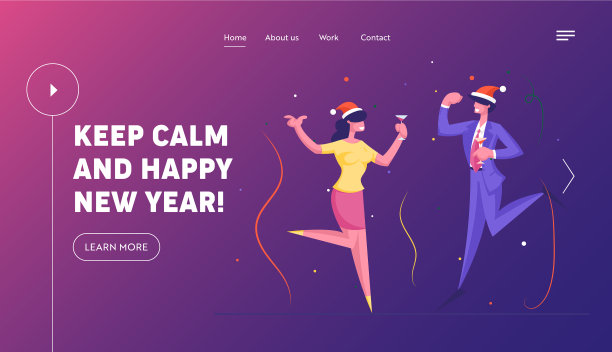 祝各位商务人士圣诞和新年快乐图片下载