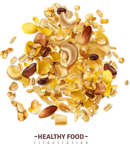 现实的格兰诺拉麦片食品组成图片下载