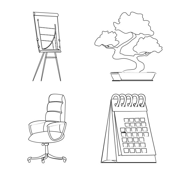 设计家具及工作标志套装图片下载