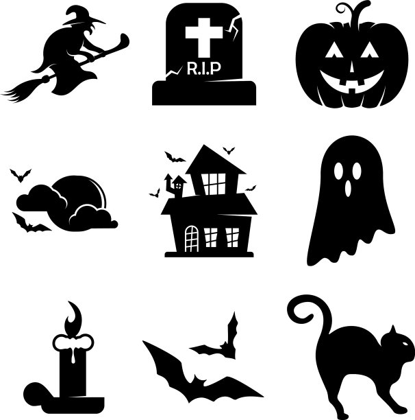 设置万圣节设计图标隔离模板图片下载