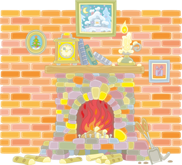 燃木壁炉图片下载