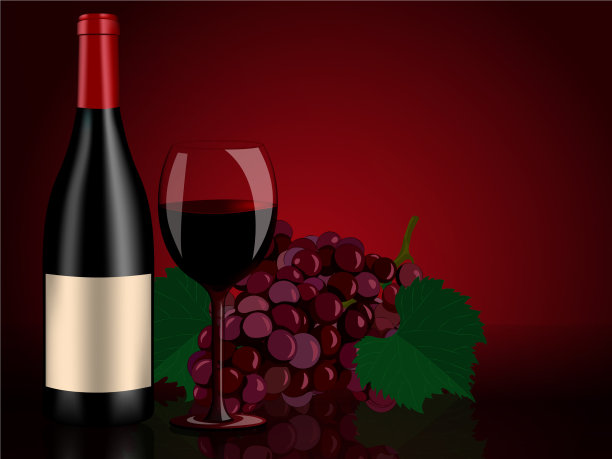 完美的静物红葡萄和葡萄酒图片下载