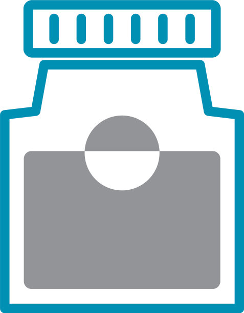 医疗治疗图标灰色和蓝色的白色图片下载