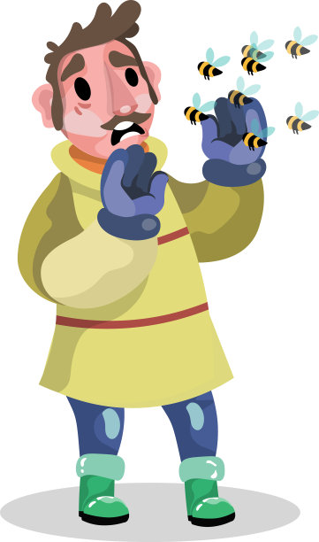 养蜂人穿着特殊的衣服感到困惑图片下载