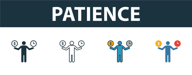 耐心图标设置四个不同的简单符号图片下载