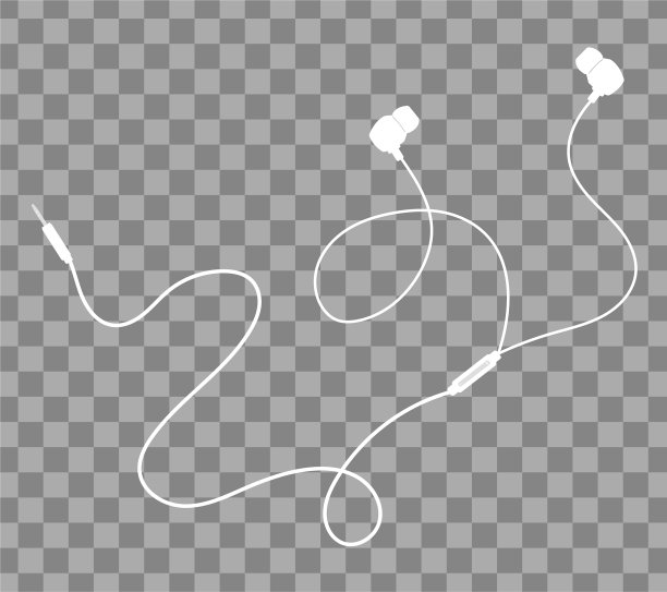 耳机白色透明背景图片下载