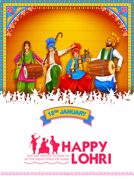 快乐的洛赫里节日背景旁遮普图片下载