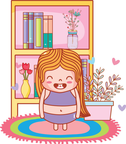 可爱女孩的卡通图片下载