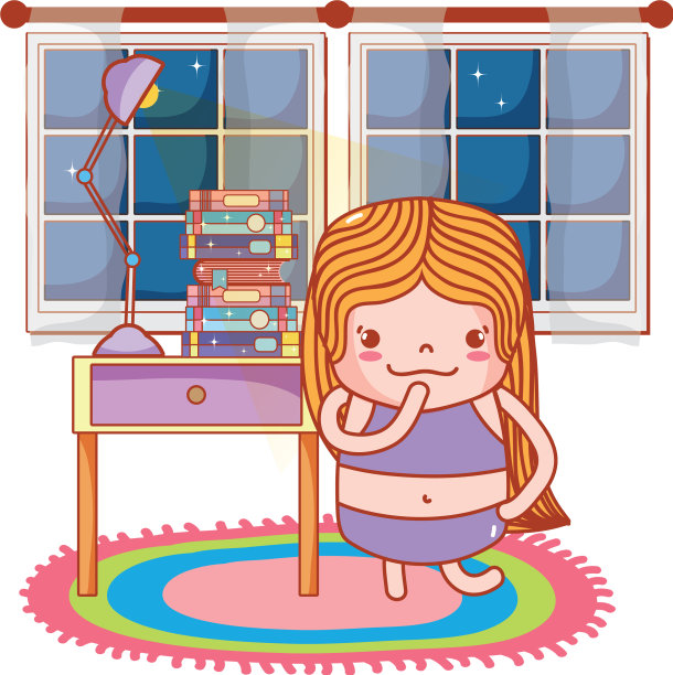 可爱女孩的卡通图片下载