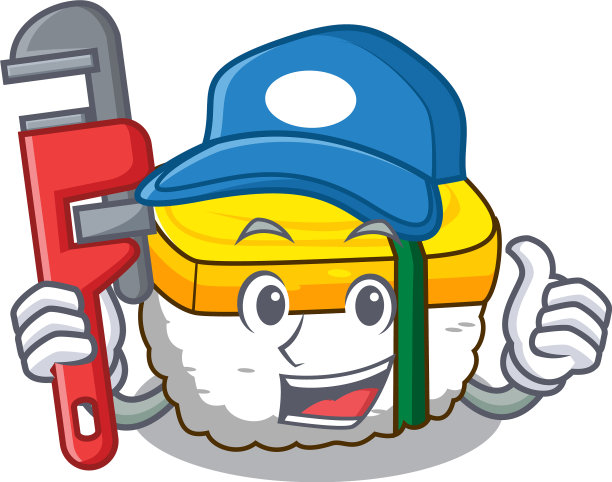 水管工寿司用鸡蛋字符图片下载