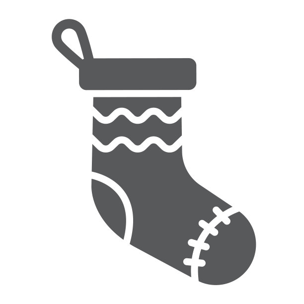 圣诞袜字形图标装饰和新年图片下载