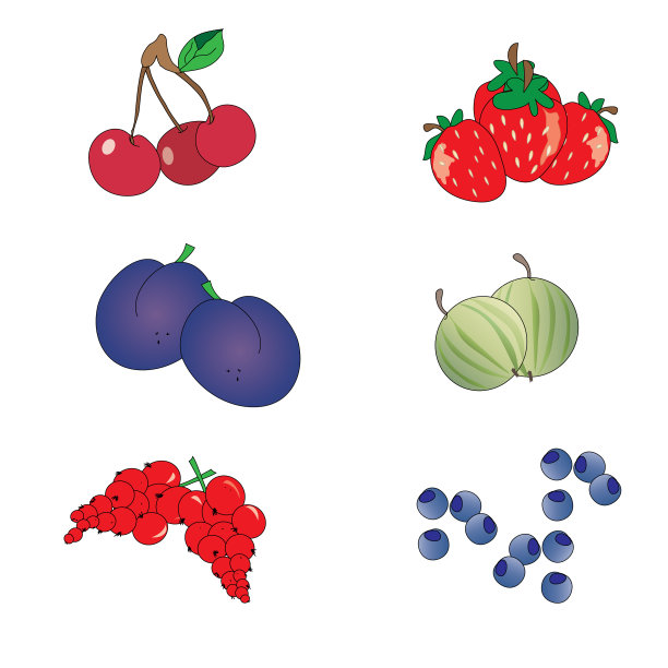 一组图标浆果图片下载