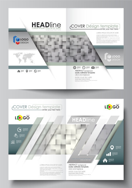商业双折页手册杂志模板图片下载