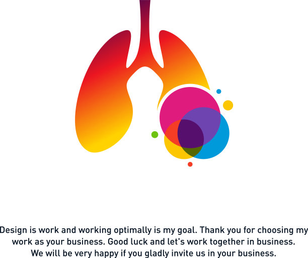 彩色肺标志概念健康肺图片下载