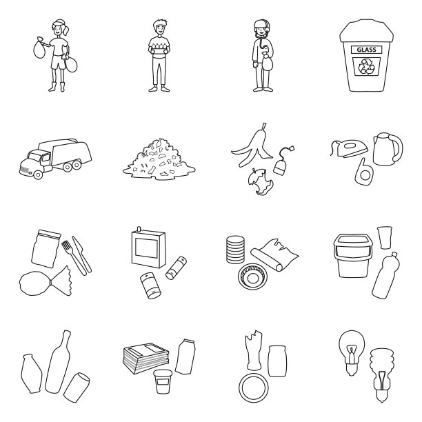 隔离对象的垃圾和垃圾标志的集合图片下载