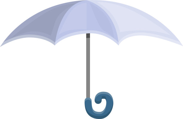 灰色伞图标卡通风格图片下载
