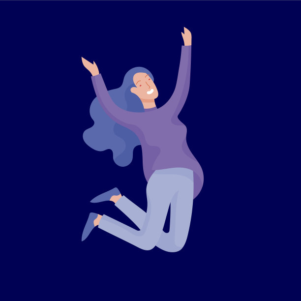 跳跃角色以各种姿势开心积极图片下载