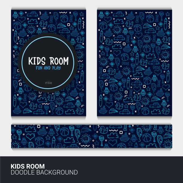 儿童涂鸦的传单或宣传册模板图片下载